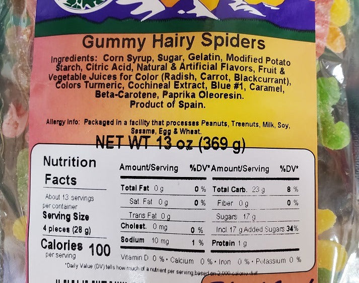 Gummy Hairy Spiders