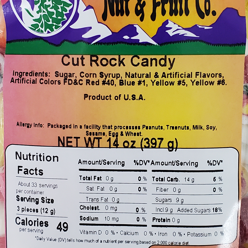 Cut Rock Candy (unwrapped)