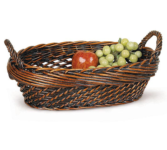 Premium Oval Basket with Handles - Dark Stain   8-12 Items