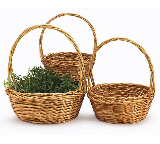 Willow Basket - Light Stain with Handle