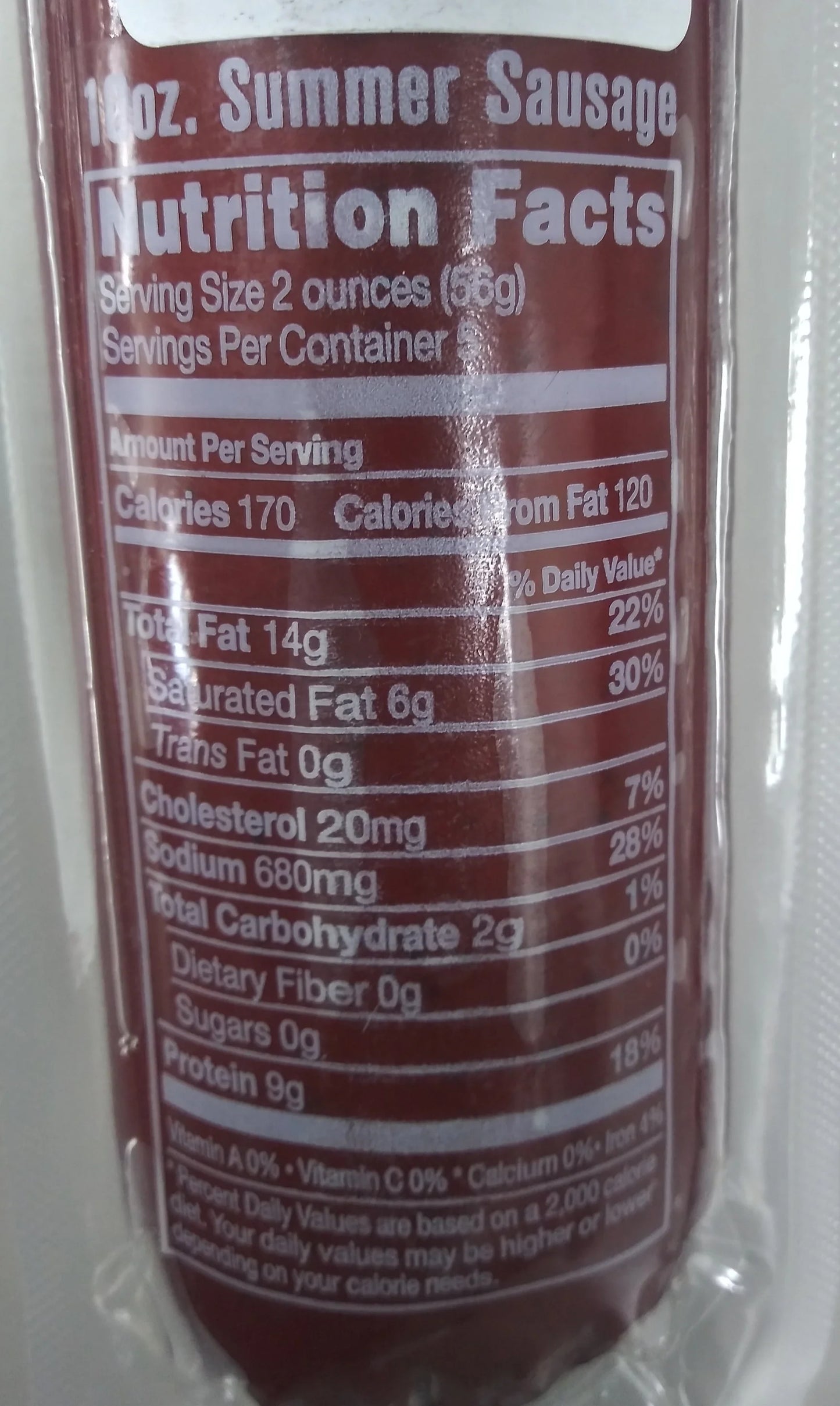 Summer Sausage - 10oz - Mountain Man Nut & Fruit Co