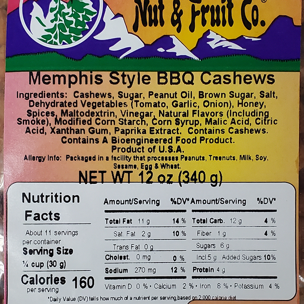 Memphis Style BBQ Cashews 12oz