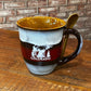 Flared Colorado Moose Ceramic Mug w/Spoon Red
