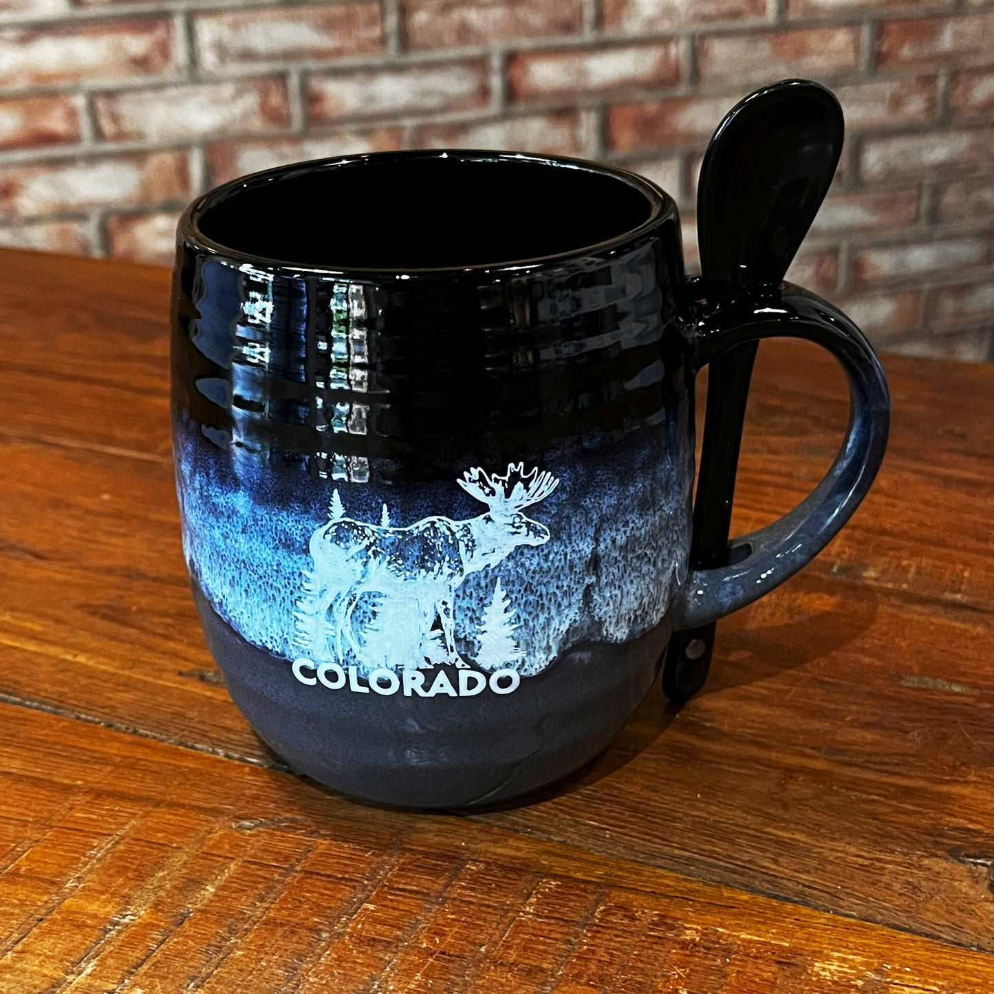 Colorado Moose Mug w/Spoon Gray