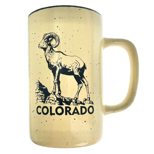 Colorado Speckled Ram Mug 18oz - Tall Tan