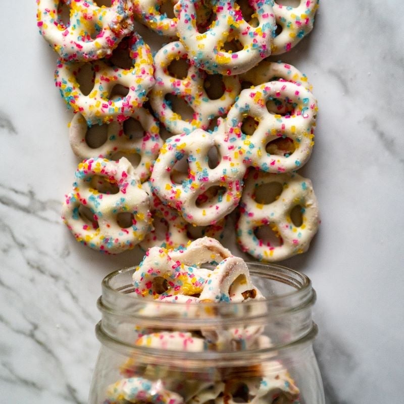 Pastel Sprinkled Bowtie Pretzels - Mountain Man Nut & Fruit Co