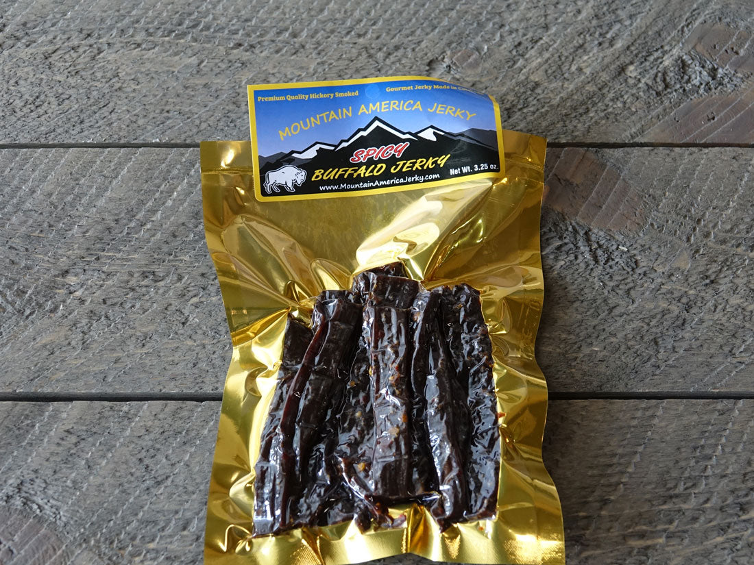 Mountain America Spicy Buffalo Jerky - 3.25oz - Mountain Man Nut & Fruit Co