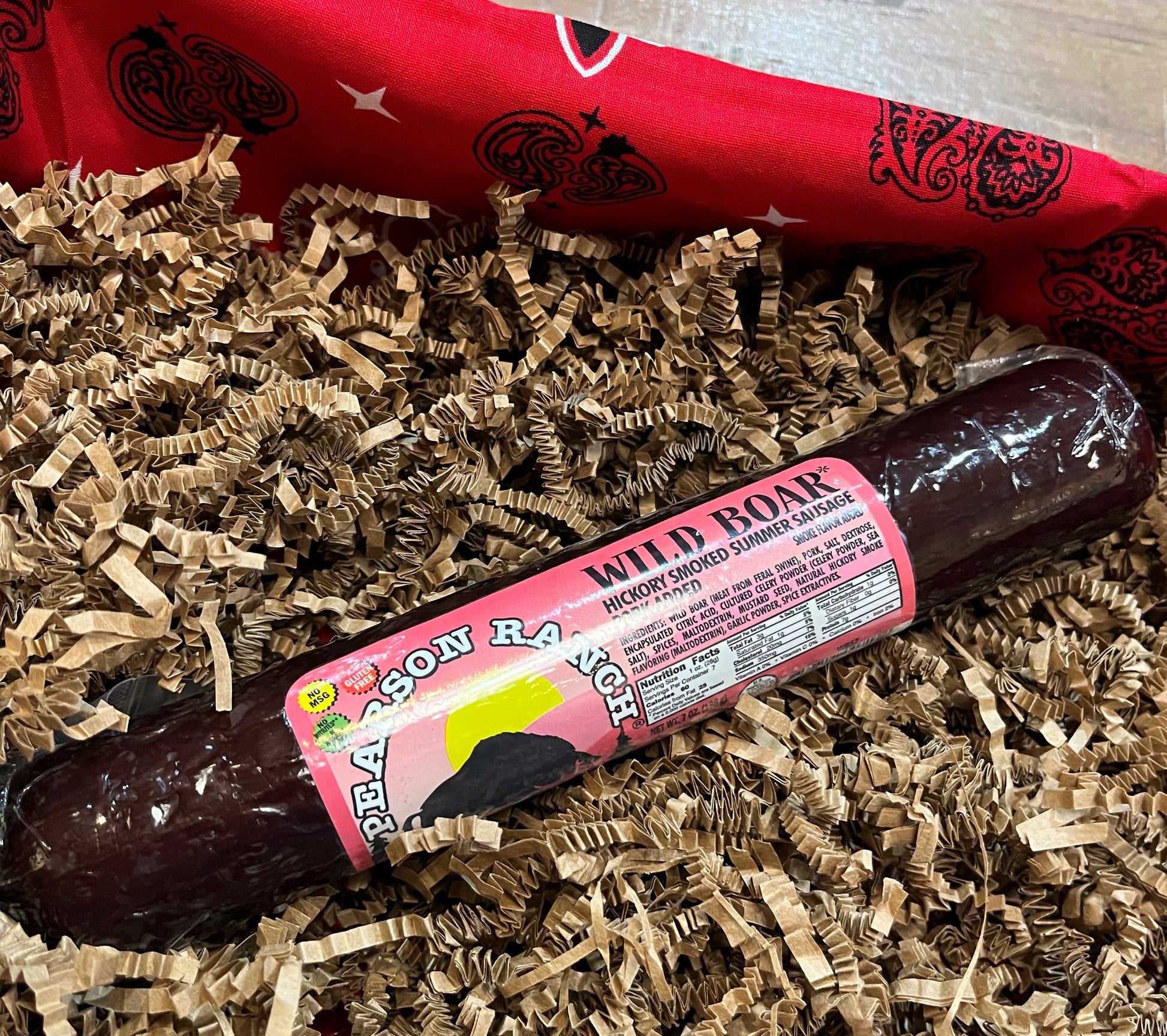 Wild Boar Hickory Smoked Summer Sausage (7 oz.) - Mountain Man Nut & Fruit Co
