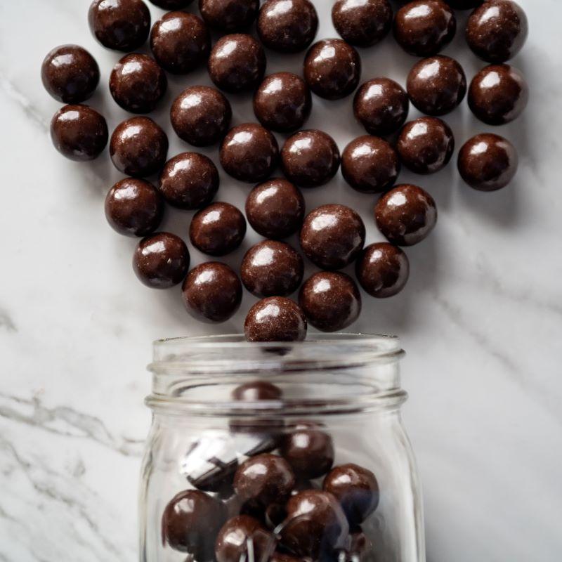 dark chocolate malt balls